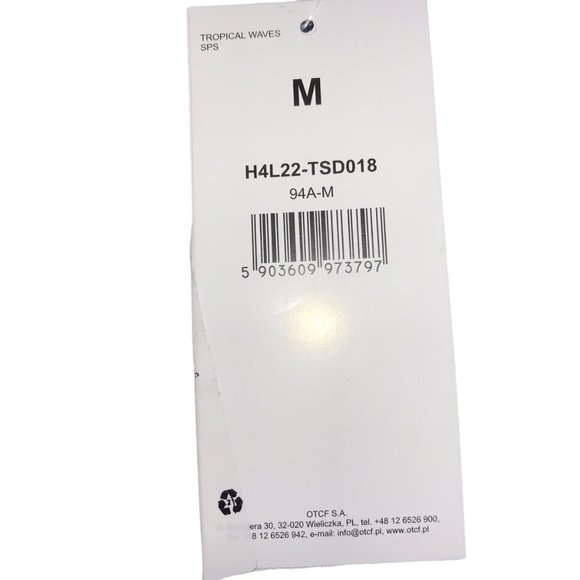 New NWT 4F Crop Top Shirt, Blue Pink Tropical Print Women's M, Floral, Hawaiian - Picture 5 of 12